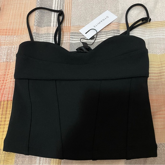 NWT Dynamite Black XXS Crop Top - Picture 1 of 5